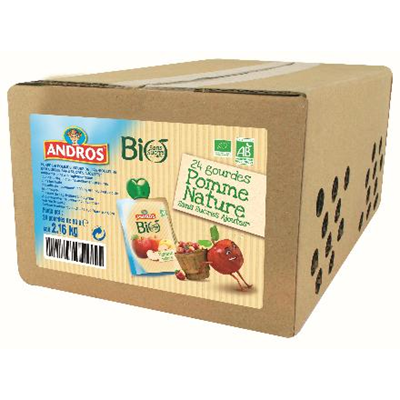 Compote de pommes bio gourde 24 x 90 g andros