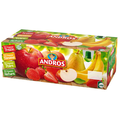 Compote en gourde panache 40 x 190 g andros 2
