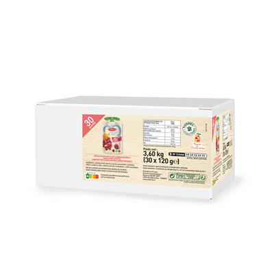 Compote pom potes pomme framboise cramberries gourde 30 x 120 g materne