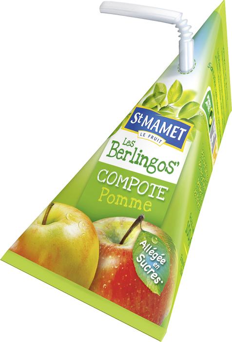 Compote pomme allegee en sucres berlingots 100 g st mamet vendu a l unite