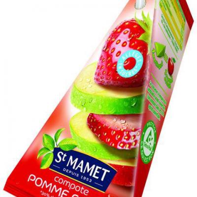 Compote pomme fraise allegee en sucres berlingots 48x100 g st mamet