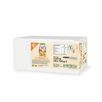 Compote pomme mirabelle poire 30 x 120 g materne