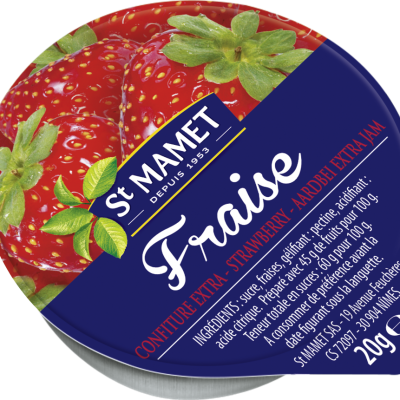 Confiture 20g saint mamet fraise coupelles alu a l unite