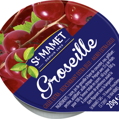 Confiture 20g saint mamet groseille coupelles alu a l unite