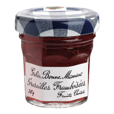 Confiture bonne maman mini pot en verre 30g le lot de 15 groseille framboises