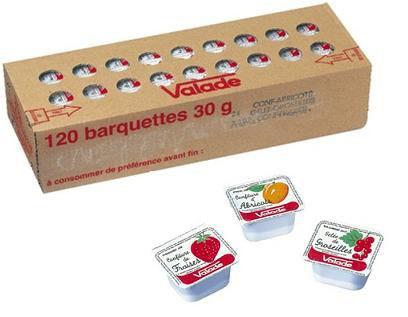 Confiture d abricot valade 120 x 30 g pour professionnels