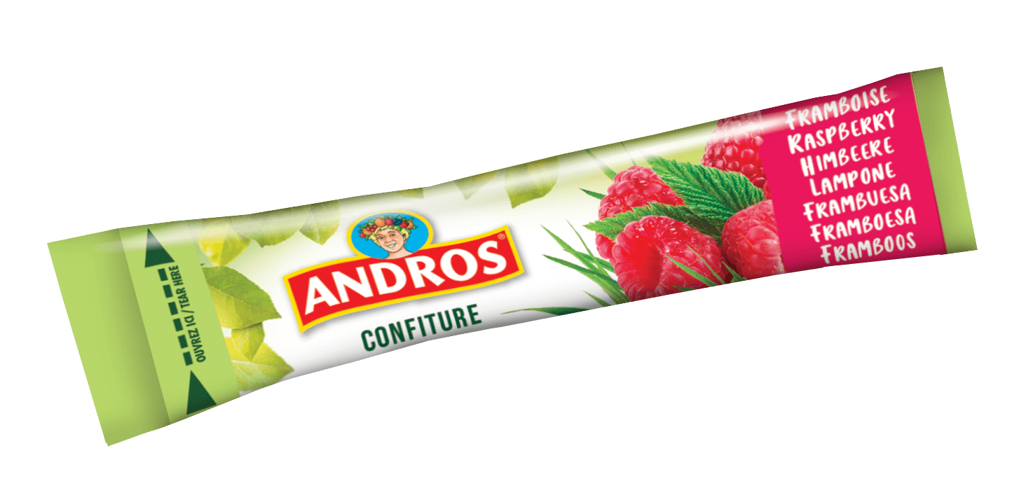 Confiture de framboise en stick 20 g x 100 andros
