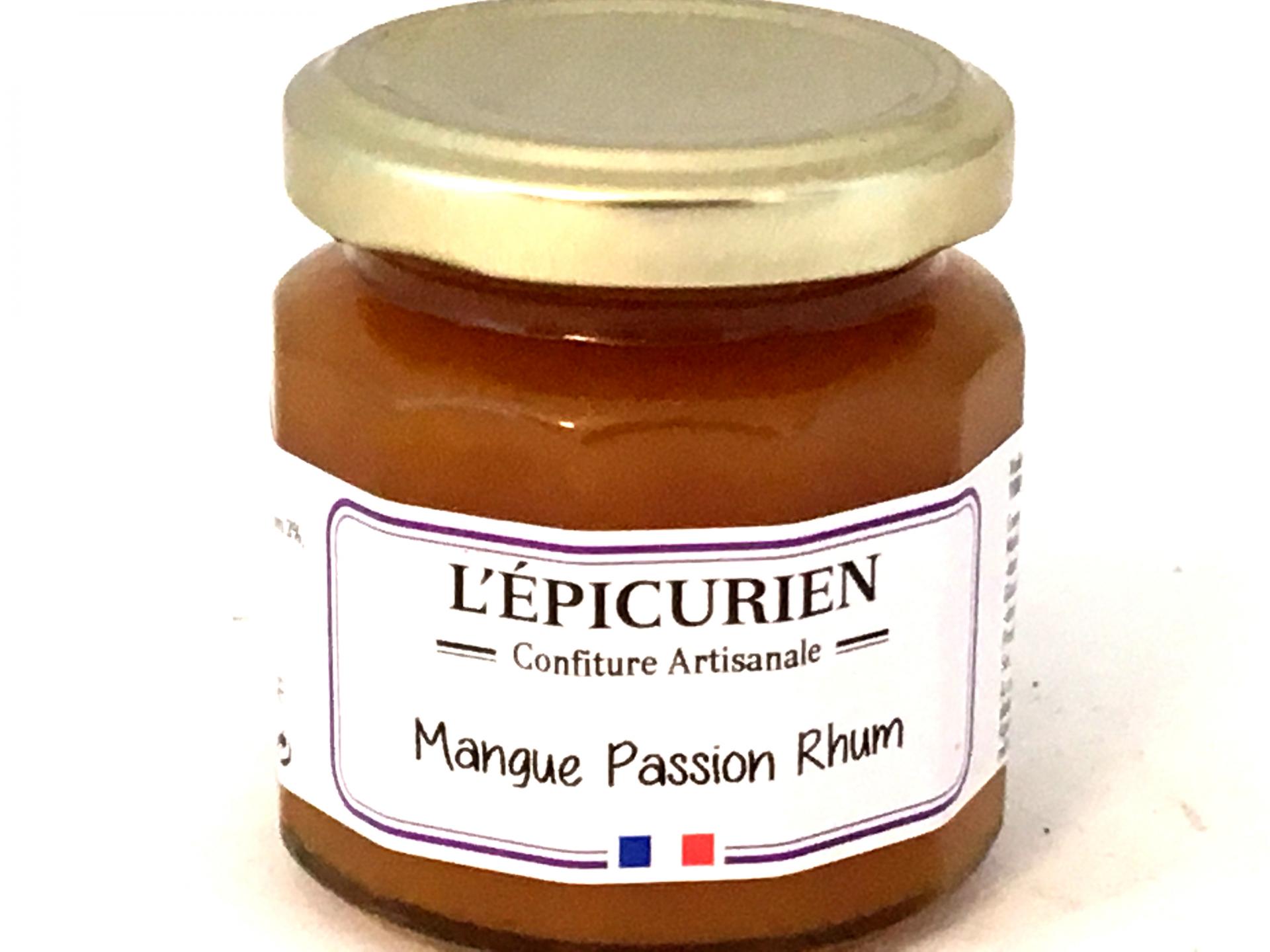 Confiture de mangue passion et rhum 125g bocal 1