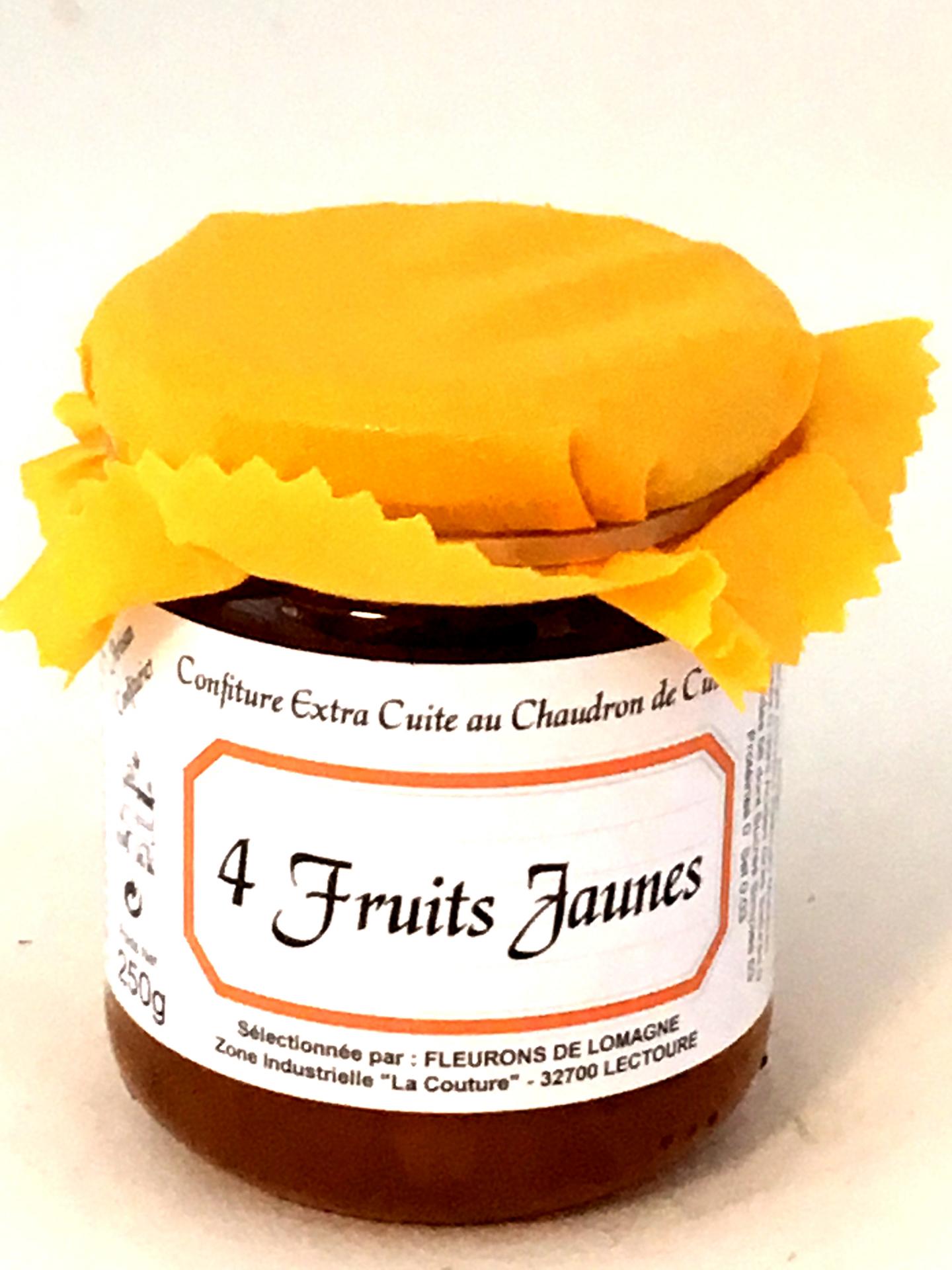 Confiture quatre fruits jaunes 250g bocal 1