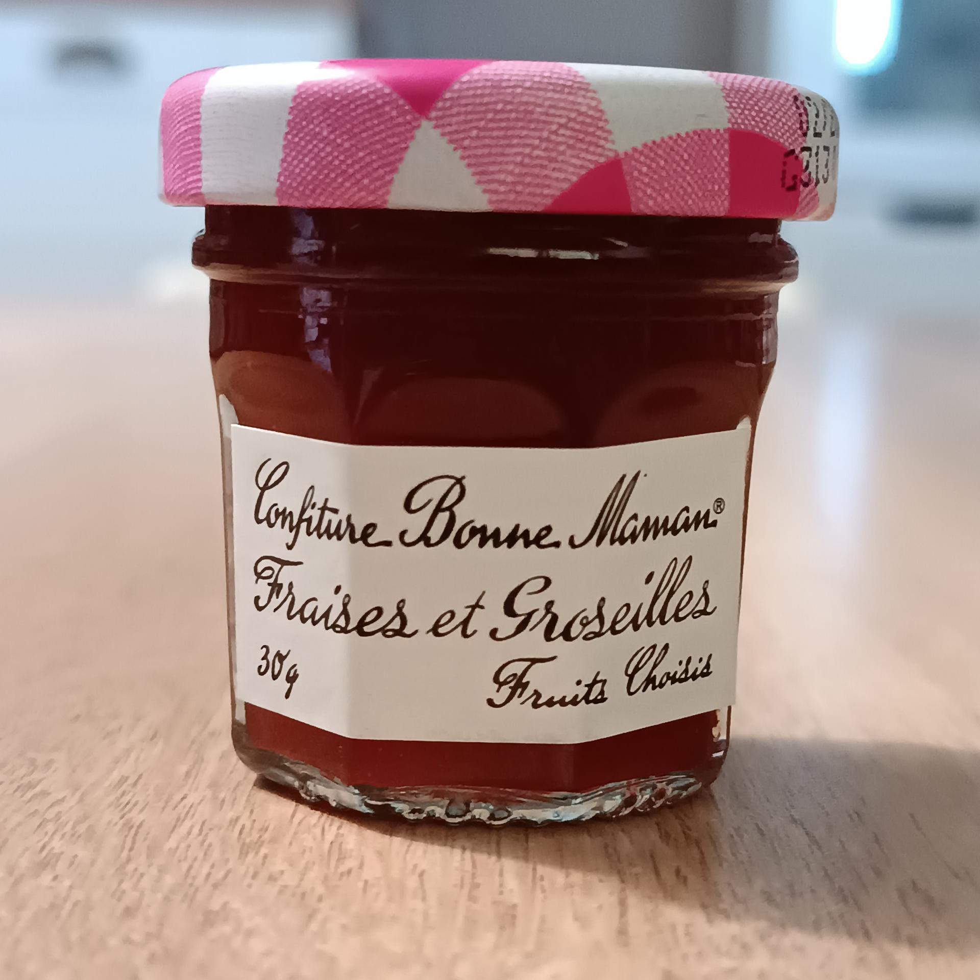 Confitures bi fruits bonne maman fraise groseille le lot de 15 x 30g