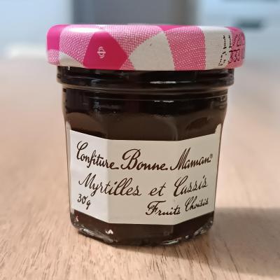 Confitures bi fruits bonne maman myrtilles cassis le lot de 15 x 30g