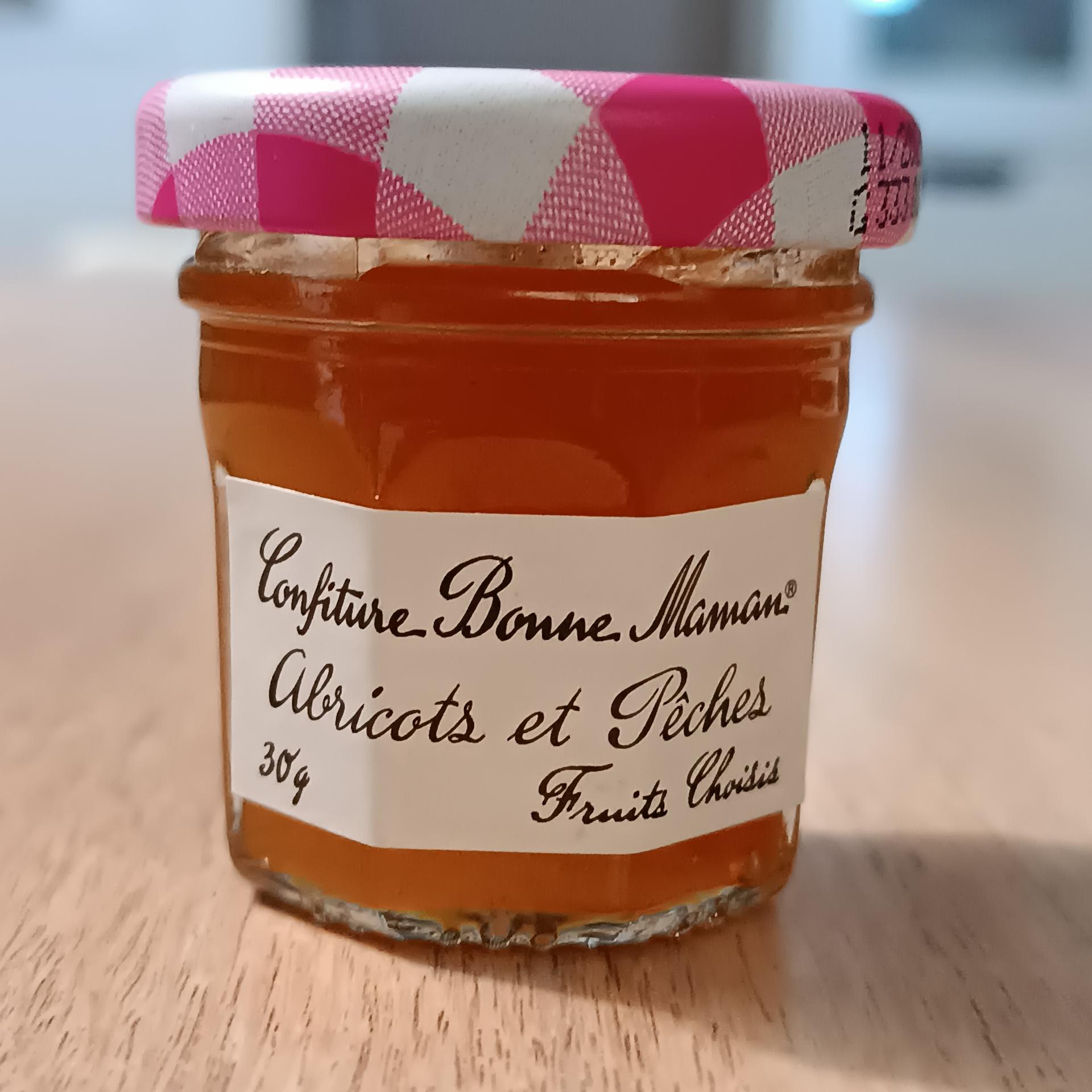 Confitures bonne maman le lot de 15 x 30g bi fruits abricots et peches