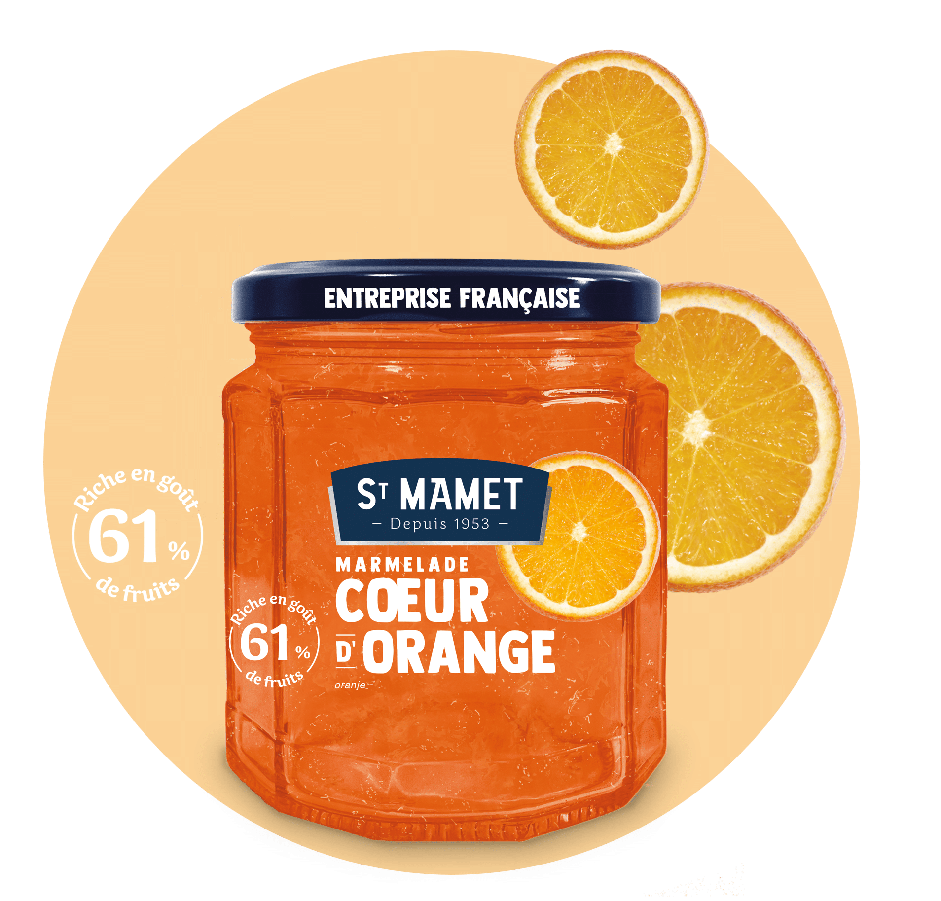 Confitures saint mamet en pot 310g de 60 de fruits orange