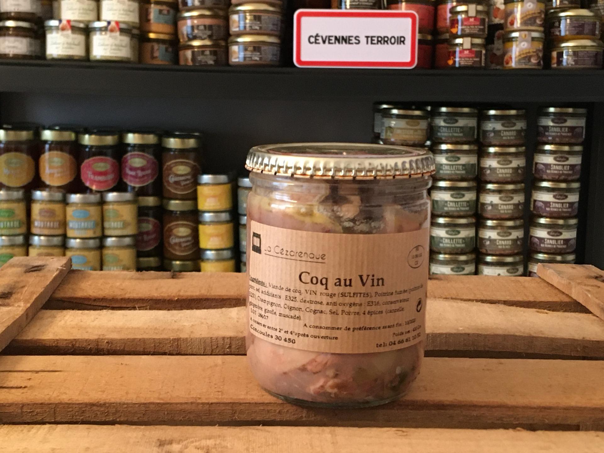 Coq au vin 42cl esat la cezarenque en cevennes concoules
