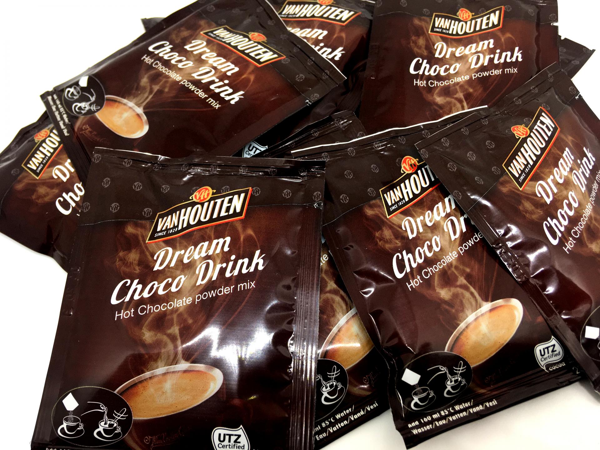 Dosettes chocolat en poudre 23 g Van Houten le lot de 10 Dosettes chocolat en poudre 23 g Van Houten le lot de 10