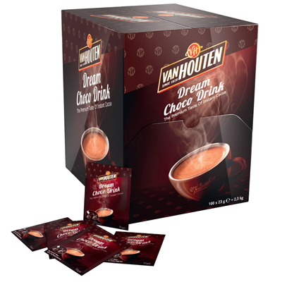 Dosettes chocolat en poudre 23 g van houten vendu a l unite