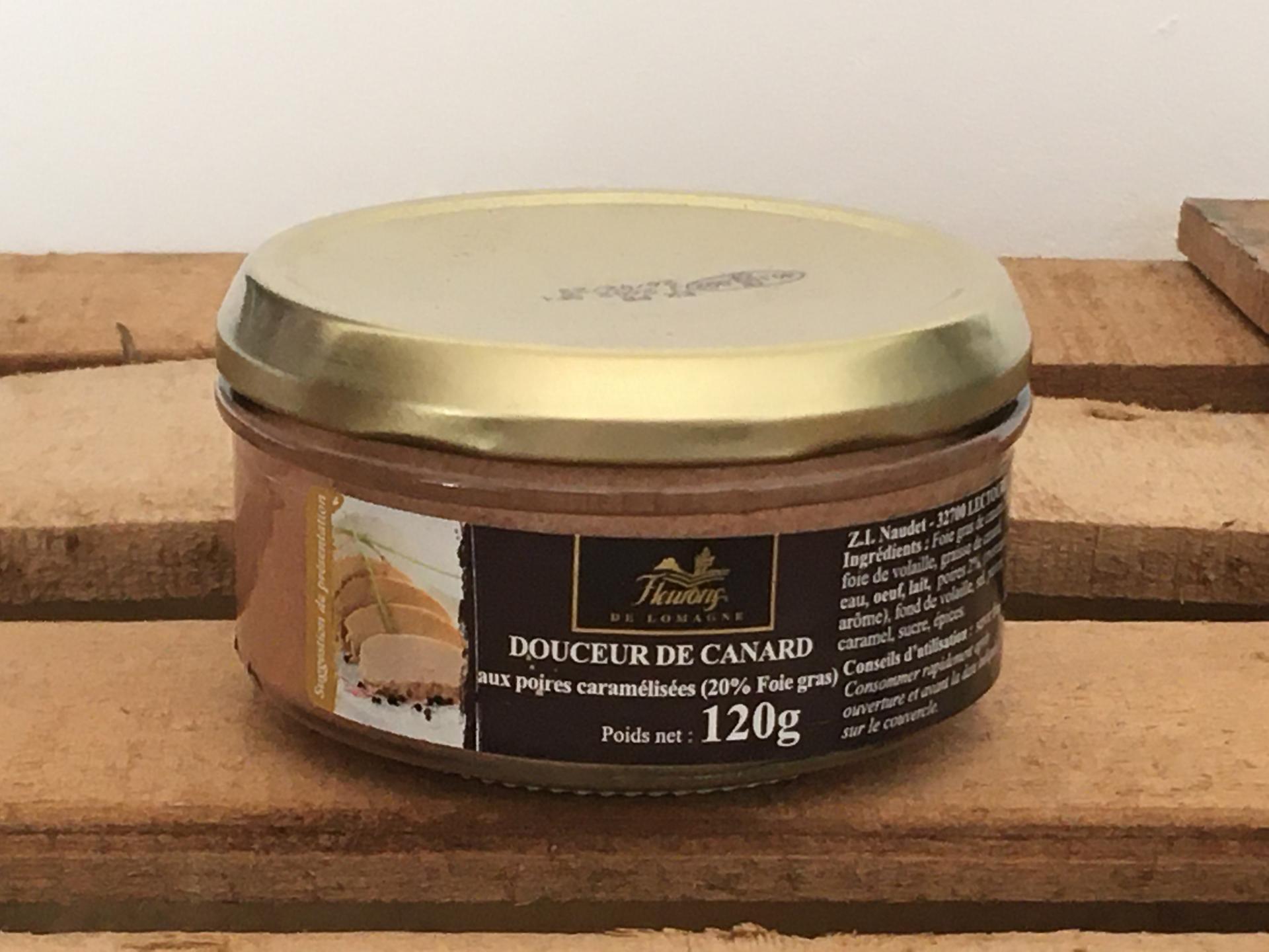 Douceur de foie de canard aux poires caramelisees 20 foie gras 120g
