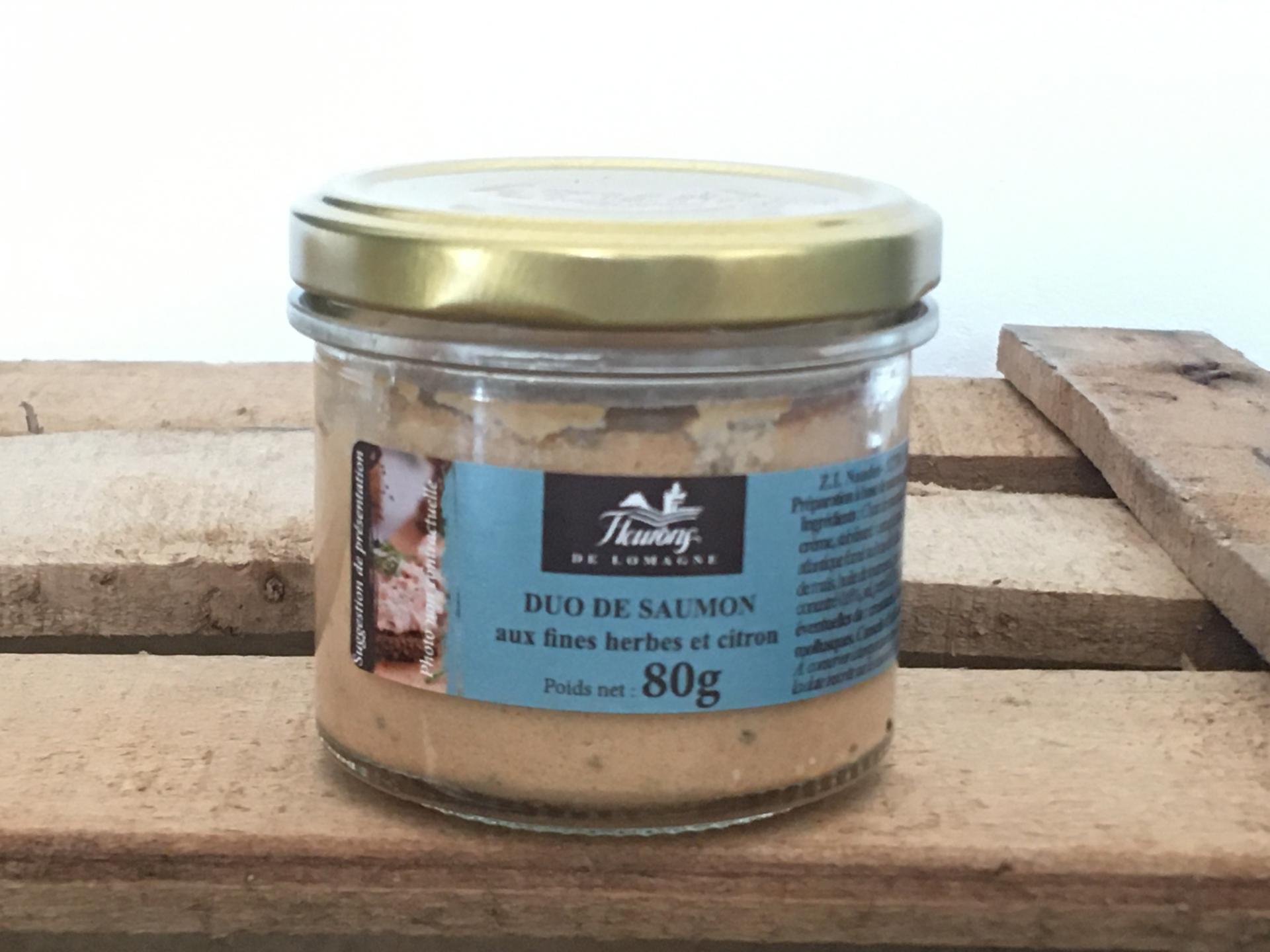 Duo de saumon aux fines herbes et citron 80g bocal