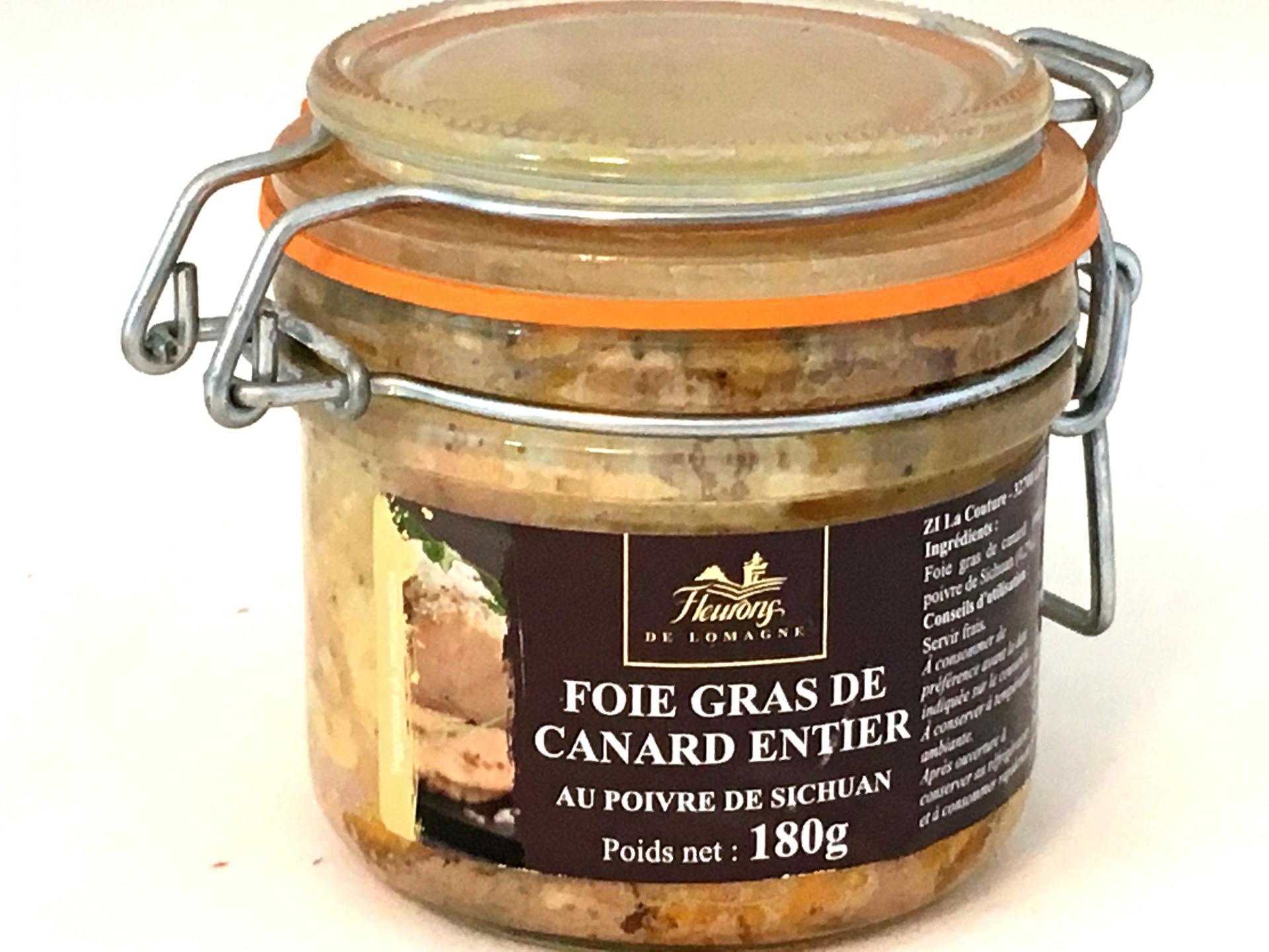 Foie gras de canard entier au poivre de sichuan 180g bocal