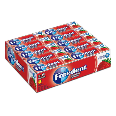Freedent fraise 30 x 10 dragees