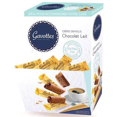 Biscuits crêpes dentelles au chocolat au lait Gavottes 90g sur