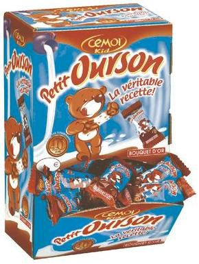 Tubo de 1 kg de Ourson en guimauve et chocolat au lait