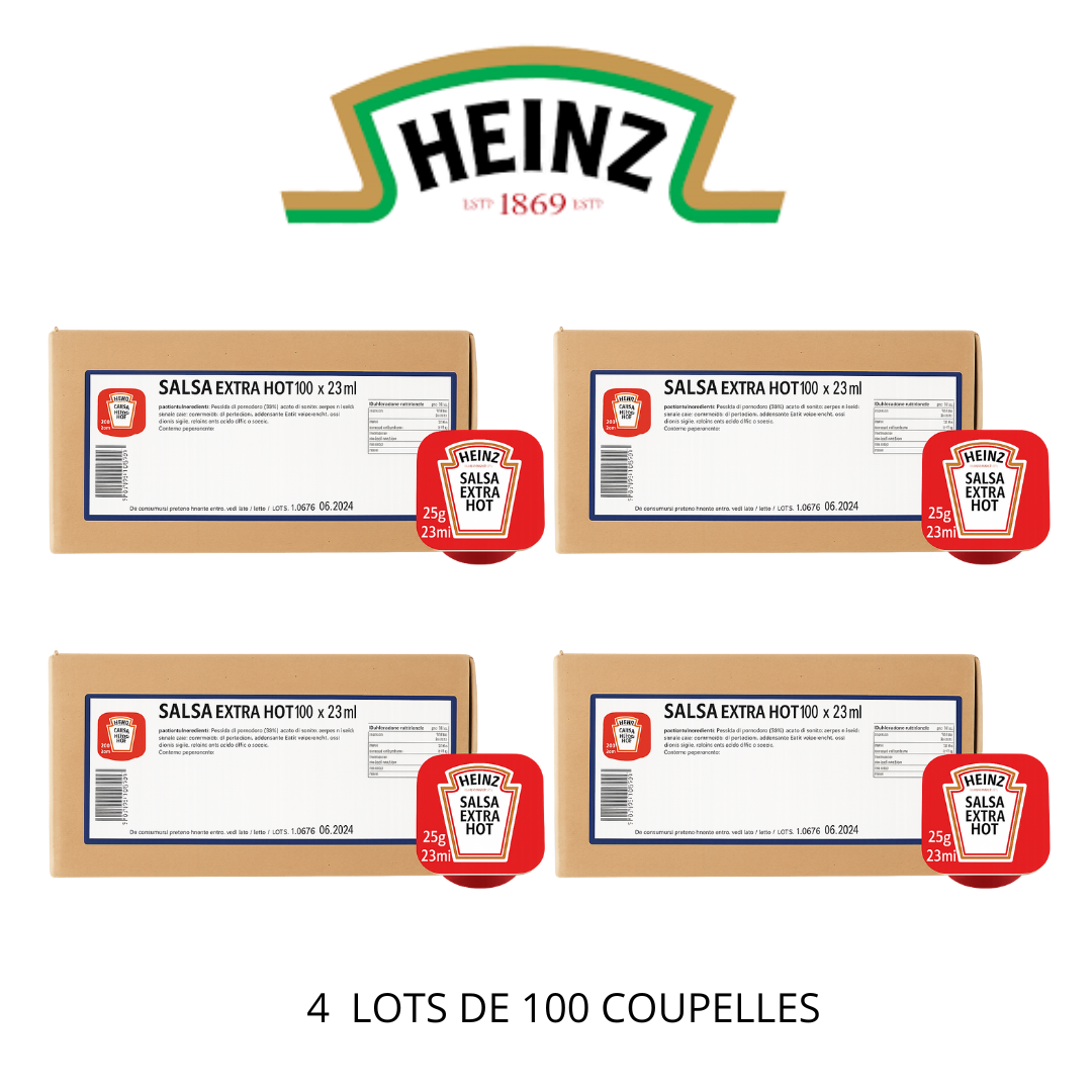 Heinz sauce salsa extra hot coupelle 25g x 100 gros volume