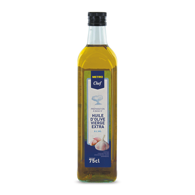 Huile d olive vierge aromatisee a l ail 75 cl metro chef