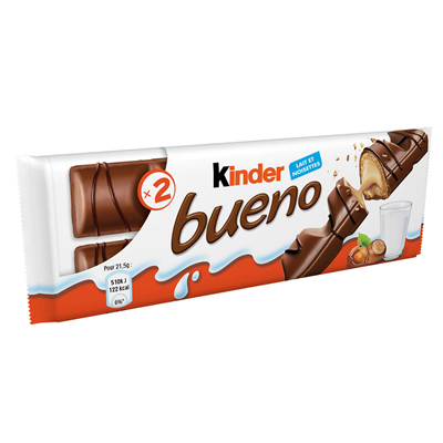 Kinder Bueno 2 barres de 21.5 g le lot de 12