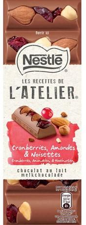 Les recettes de l atelier chocolat au lait cranberries amandes et noisettes 100 g pour professionnels