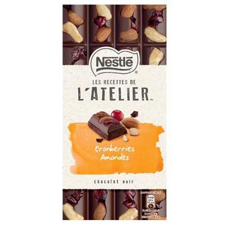 Les recettes de l atelier chocolat noir cranberries amandes 195 g pour professionnels