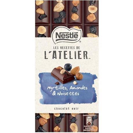 Les recettes de l atelier chocolat noir myrtilles amandes et noisettes 195 g pour bureau