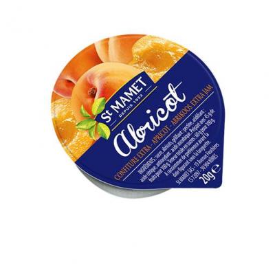 Lot de 12 confiture extra d abricot 20 g st mamet en coupelle alu