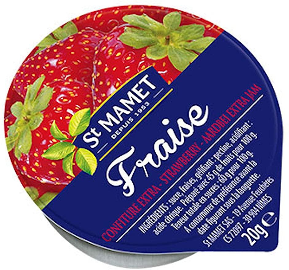 Lot de 12 confiture extra de fraise 20 g st mamet en coupelle alu