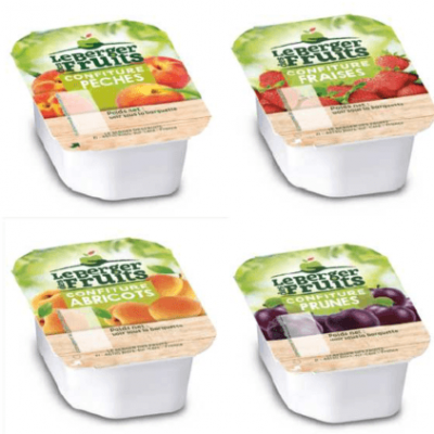 Petit pot de confiture de pêches individuel 15 x 30gr