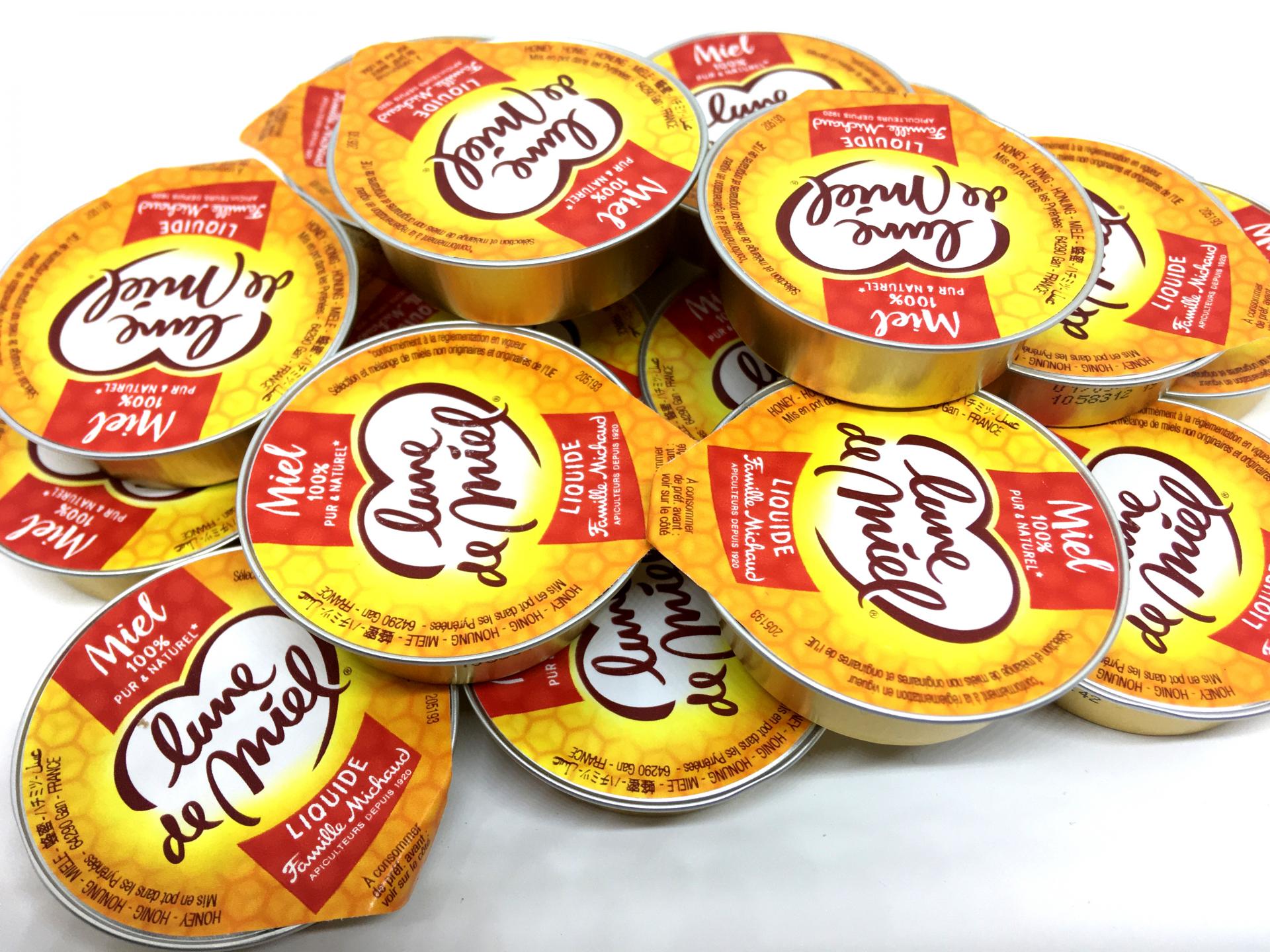 Lot miel de fleurs liquide coupelles de 20 g