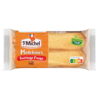 Madeleine longue st michel confiture fraise
