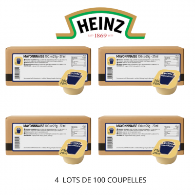 Mayonnaise 100 x 25 g heinz gros volume