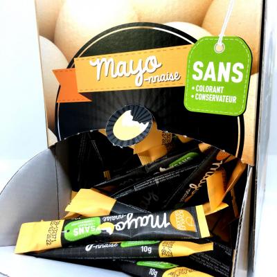 Mayonnaise en stick 10 g x 100 boite service saveurs et sauces sans colorant sans conservateur