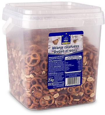 Melange cacahuetes raisins bretzel 2 kg cevennes terroir colis gastronomiques