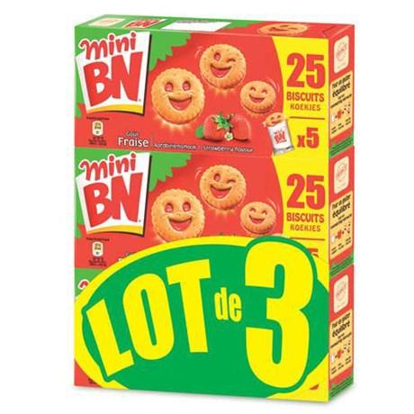 Mini bn fraise 3 x 175 g pour professionnels