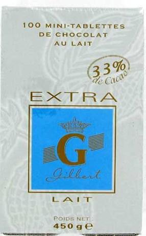 Mini tablettes chocolat au lait 450 g pour bureau