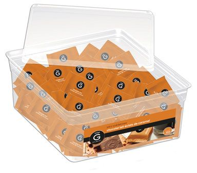 Mini tablettes chocolat au lait eclats de caramel 400 g gilbert