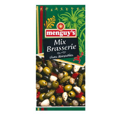 Mix brasserie olives denoyautes 200 g menguy s