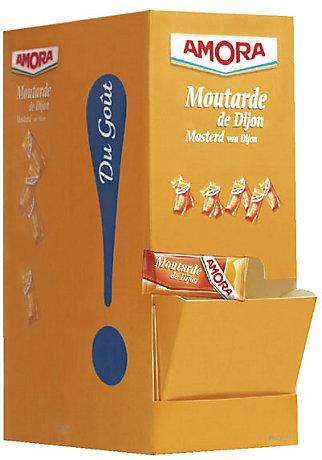 Moutarde de dijon en dosettes 400 x 5 g amora stick a l unite dosette individuelle