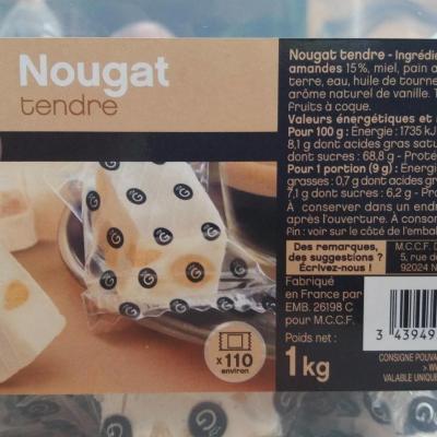 Nougat blanc emballe vendu a l unite