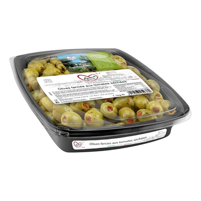Olives farcies à la tomate séchée barquette 1.1 kg Lombardo Sott'Oli