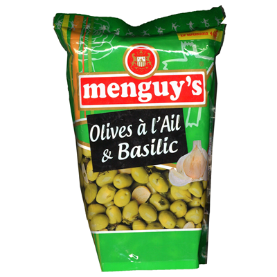 Olives vertes a l ail et basilic 936 g menguy s