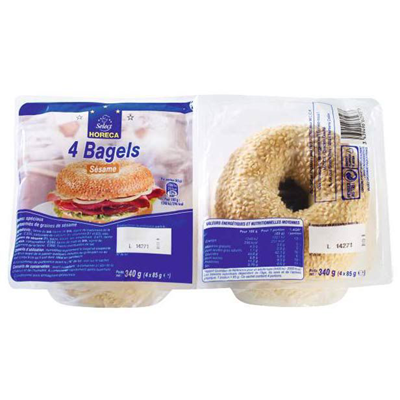 Pain bagel sesame 4 x 85 g horeca select