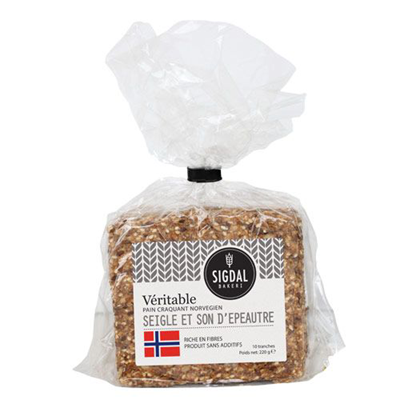 Pain craquant norvegiens seigle 220 g sigdal